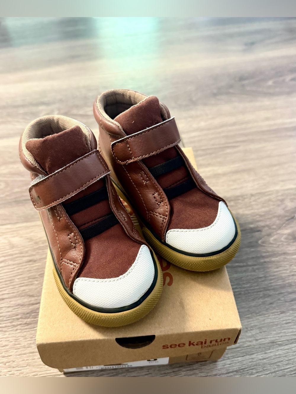See Kai Run Drew Toddler/First Walker High-Top Sneakers in brown